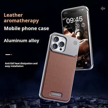 iPhone 14 Series Leather Aromatherapy Metal Case