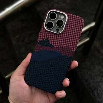 iPhone 15 Series Cloud Patten Carbon Fiber Attractive Case With Camera Bumper